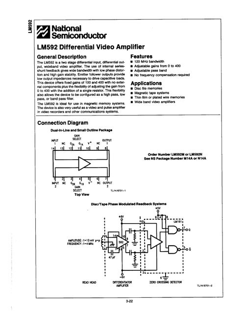 LM592M 高性能IC的详细资料与采购指南
